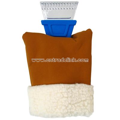 Thumbless Mitt with Padded Lining Car Window Ice Scraper Chipper