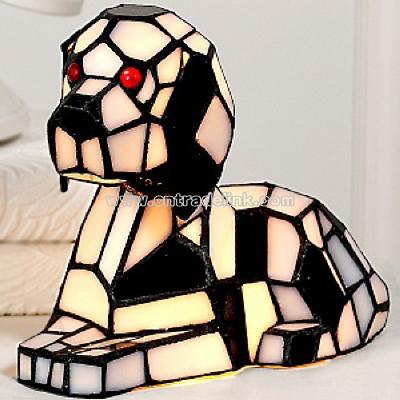 Tiffany Bobble-head Dog Accent Lamp
