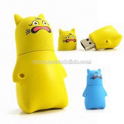 Tiger-shaped Rubber USB 2.0 Flash Drive