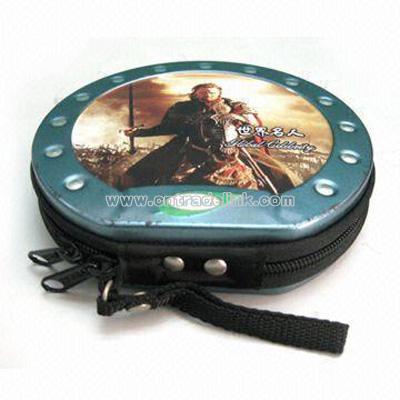 Tin plate CD Case with Zipper Opening