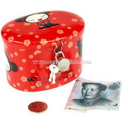 Tinplate Large oval-shape coin bank