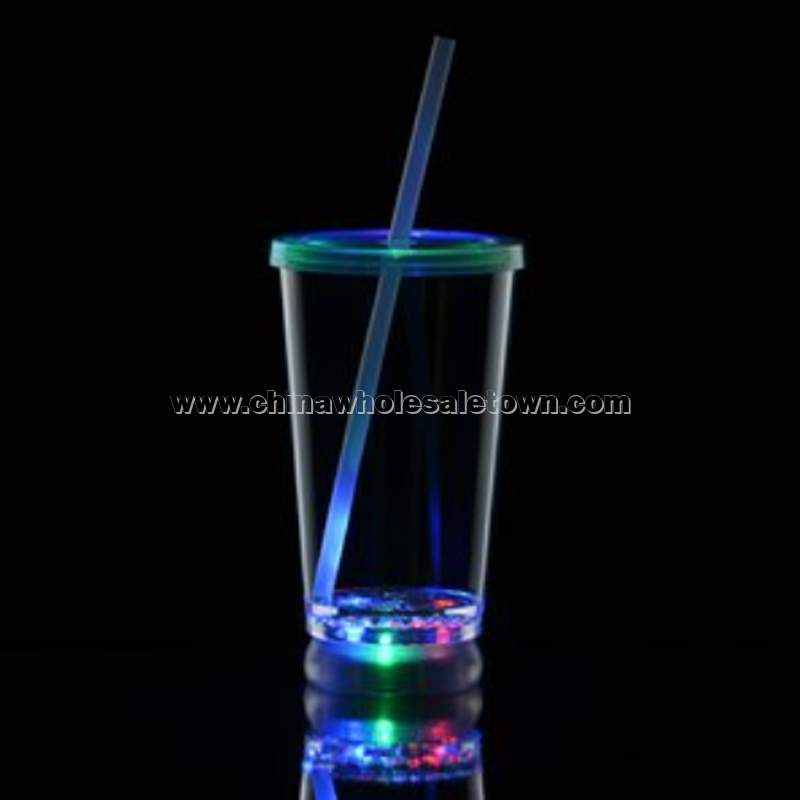 To-Go Light-Up Tumbler with Straw - 16 oz. - Multicolor