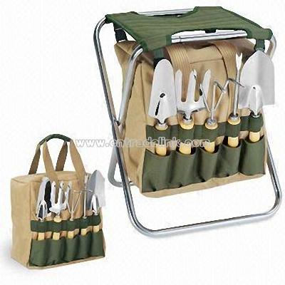 Tool Bag with Polyester Folding Chair and Steel Frame