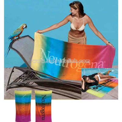 Towel with 5 tropical colors on one side