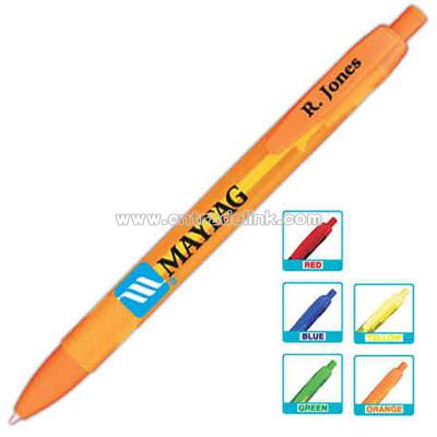 Translucent color pen with solid color trim