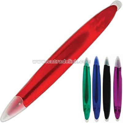 Translucent magnetic staple remover pen.