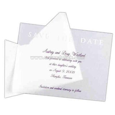 Translucent save the date card.
