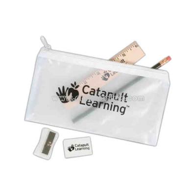 Translucent vinyl school pouch kit