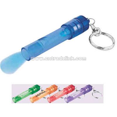 Translucent whistle LED key light with removable split ring