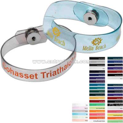 Transparent vinyl bracelets with metal snap