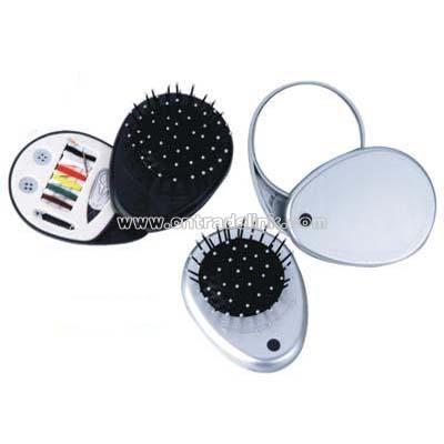 Travel Mirror With Comb And Sewing Kit