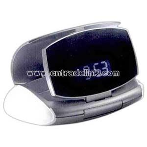 Traveler lighted alarm clock