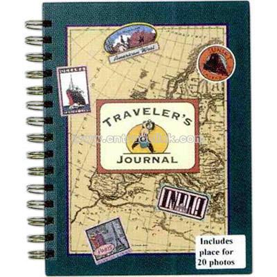 Traveler's journal with 5 photo sleeves