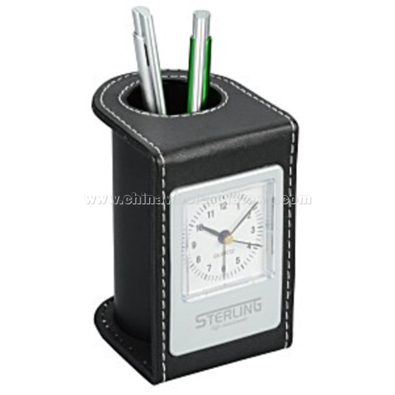 Traverse Desk Clock with Pen Cup