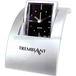Trendy silver swivel alarm clock