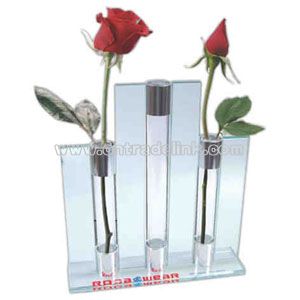 Triple glass bud vase
