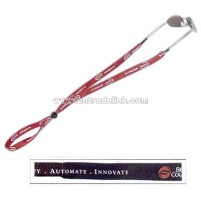 Tubular knit polyester safety and sunglass strap with rubber insert tubes