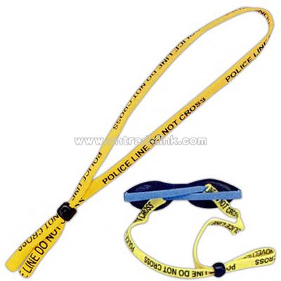 Tubular sunglasses retainer with rubber slider stopper