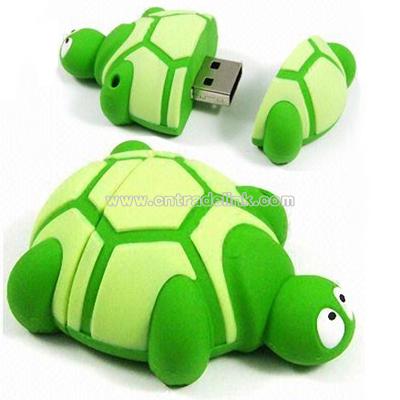 Turtle-shaped Rubber USB Flash Drive