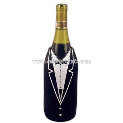 Tuxedo design wine / champagne bottle sleeve