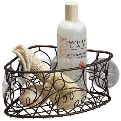 Twigz Suction Corner Bath Basket - Bronze