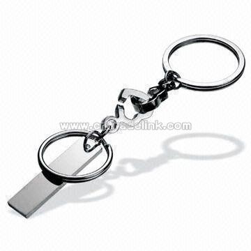 Twins Sterling Silver Heart Keychain