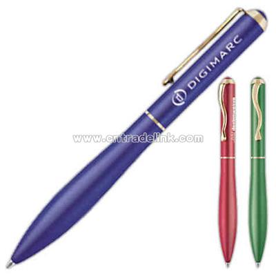 Twist action ballpoint pen with solid brass barrel