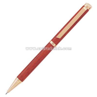 Twist action wooden pencil