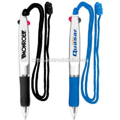 Two color ink pen and lanyard