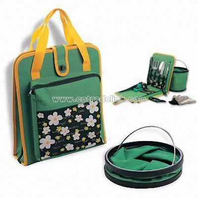 Two-in-one Garden Tool Bag with Foldaway Pail