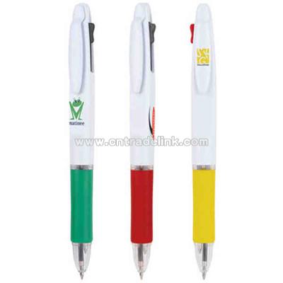 Two in one plastic click action ball point pen