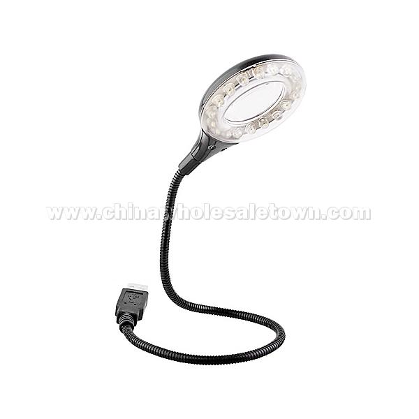 USB 18-LED Light with Magnifier