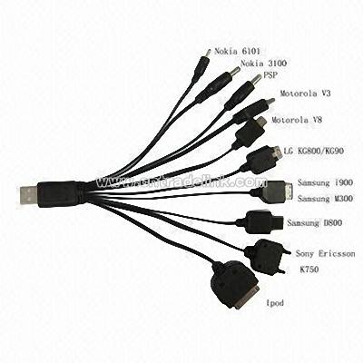 USB Cable with 10 Connectors