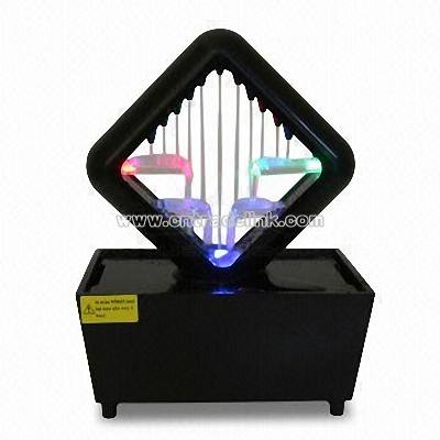 USB Colorful LED Fountain with Waterfall for Decoration