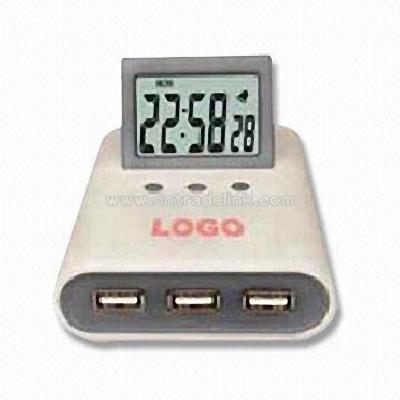 USB Hub with Electronic Clock