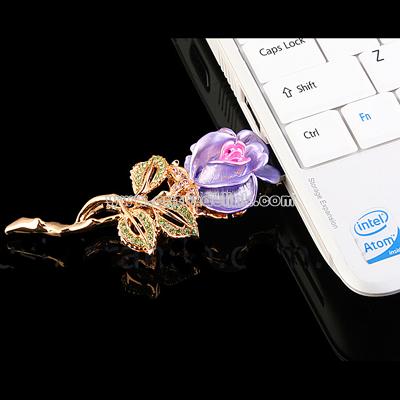 USB Jewel Rose Brooch Flash Drive