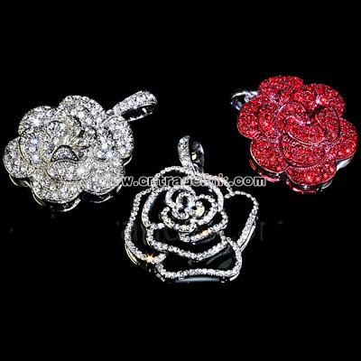 USB Jewel Rose Necklace Flash Drive