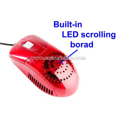 USB LED Message Cooling Fan Mouse