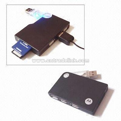 USB Three-port Hub with SD/MS Card Reader