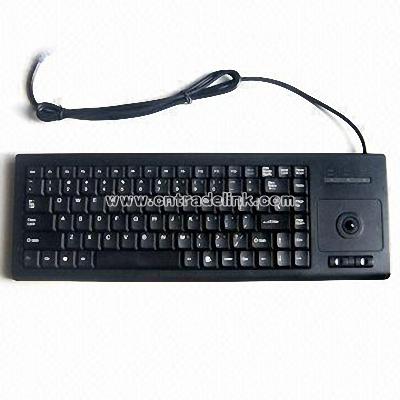 USB Wired Keyboard with Trackball and Fast Keycap