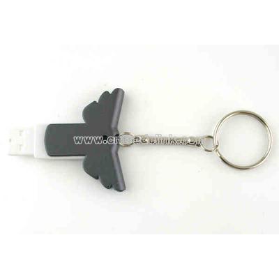 USB flash drive with attached key chain