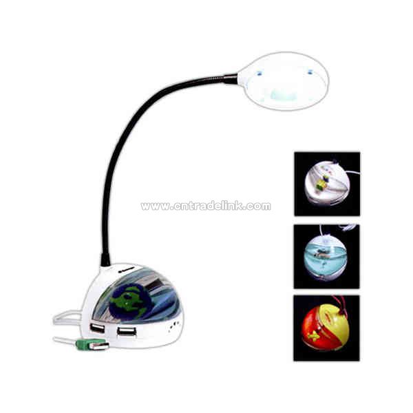 USB lamp with 3 port hub