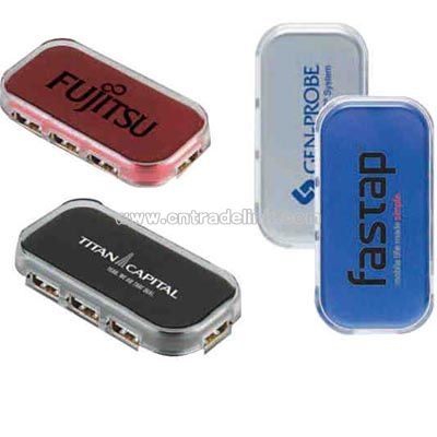 USB mini hub with translucent cover
