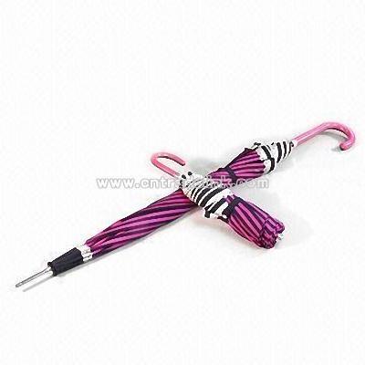 Umbrella with PVC Hook Handle and 190T Pongee Cloth