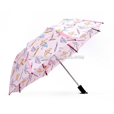 Umbrellas on Pink Gustbuster Umbrella