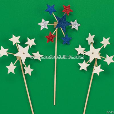 Unfinished Wood Mini Star Pinwheels