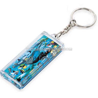 Unique custom key chain with floating panels