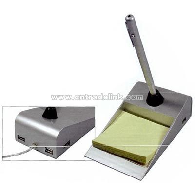 Usb Hub & pen and note pad holde
