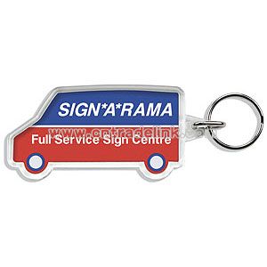 VAN SHAPED ACRYLIC PLASTIC KEYRINGS