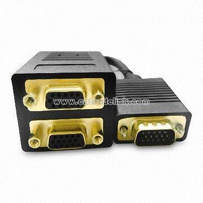 VGA M to 2VGA F Adapter